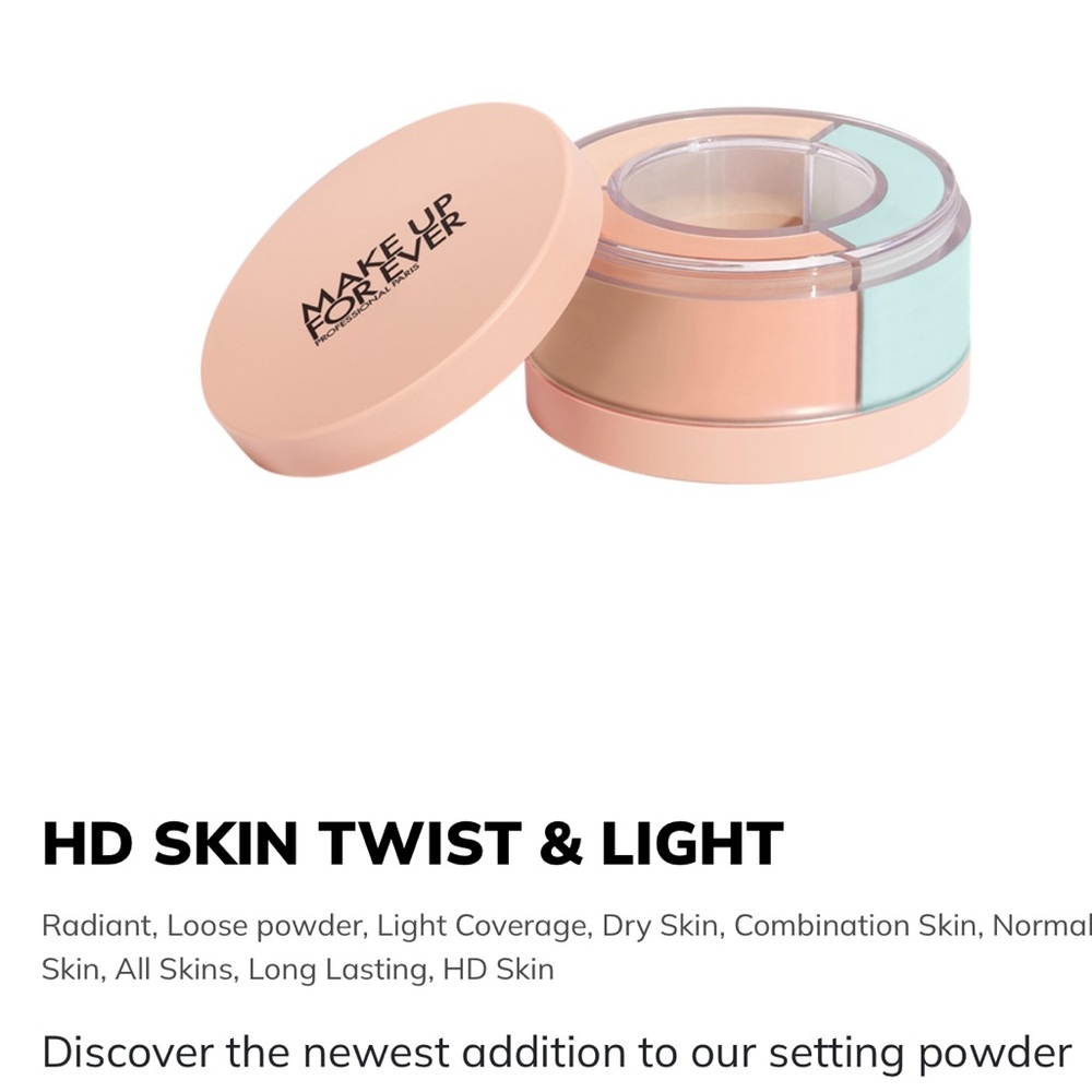 Makeup Forever HD Skin Twist & Light Setting Powder - Peach and Mint